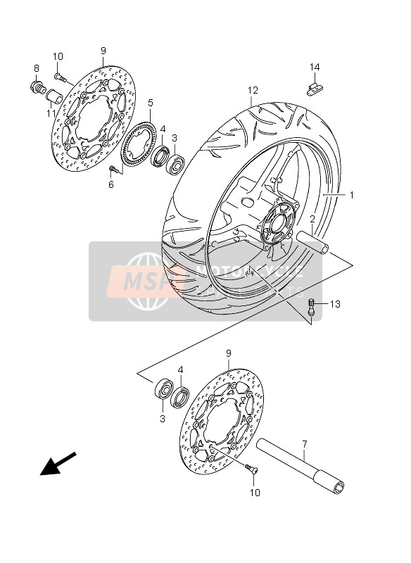 5411149G10YMY, Wheel, Front   (17M/CXMT3.50) (Silver), Suzuki, 0