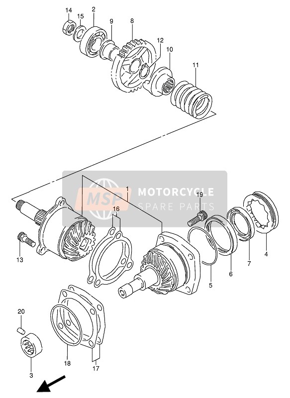 Suzuki VX800(U) 1993 Engranaje impulsor secundario para un 1993 Suzuki VX800(U)