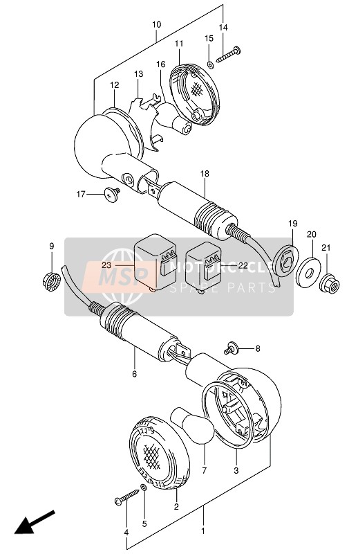 Suzuki VX800(U) 1993 BLINKER für ein 1993 Suzuki VX800(U)