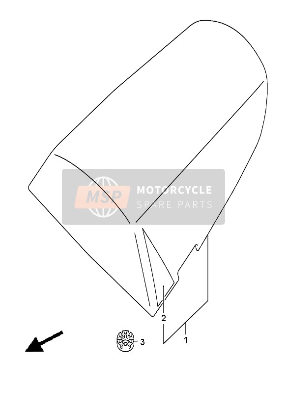 4550039F50YU9, Box Assy, Seat Tail  (Yellow), Suzuki, 0