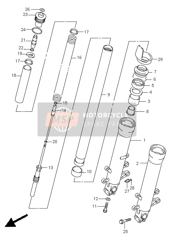 Suzuki GSX-R600(Z) 2003 Front Damper for a 2003 Suzuki GSX-R600(Z)