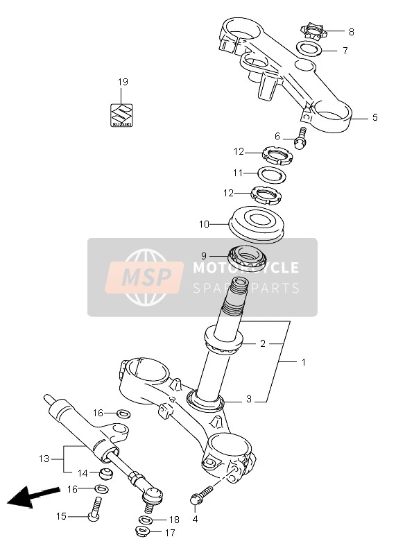 Suzuki GSX-R600(Z) 2003 Steering Stem for a 2003 Suzuki GSX-R600(Z)