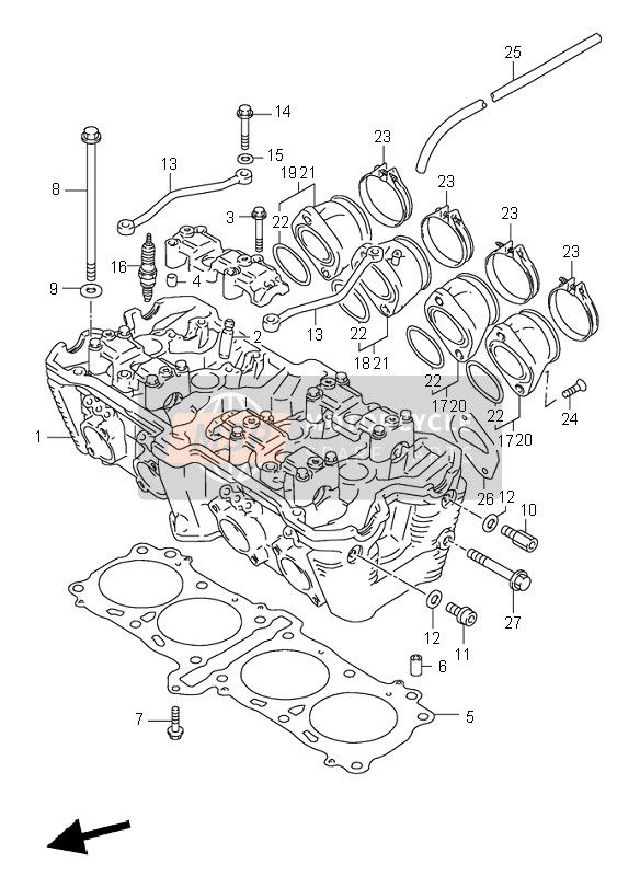 Suzuki GSX-R1100W 1998 Cylinder Head for a 1998 Suzuki GSX-R1100W