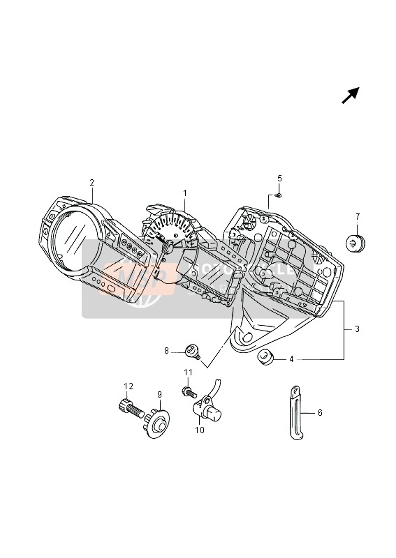 Suzuki GSX-R750 2013 Snelheidsmeter (GSX-R750) voor een 2013 Suzuki GSX-R750