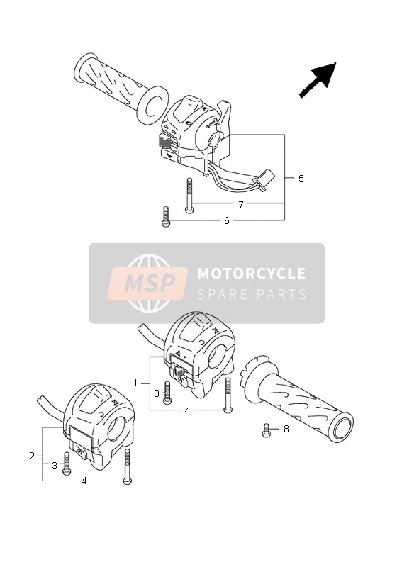 Suzuki GSX-R750 2003 Interruttore maniglia per un 2003 Suzuki GSX-R750