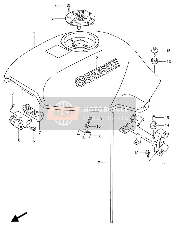 4410045C102KX, Tank Assy, Fuel (Maroon), Suzuki, 0