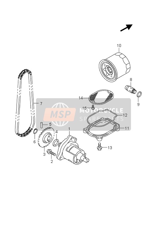 Suzuki VZ800 INTRUDER 2010 Pompa dell'olio per un 2010 Suzuki VZ800 INTRUDER