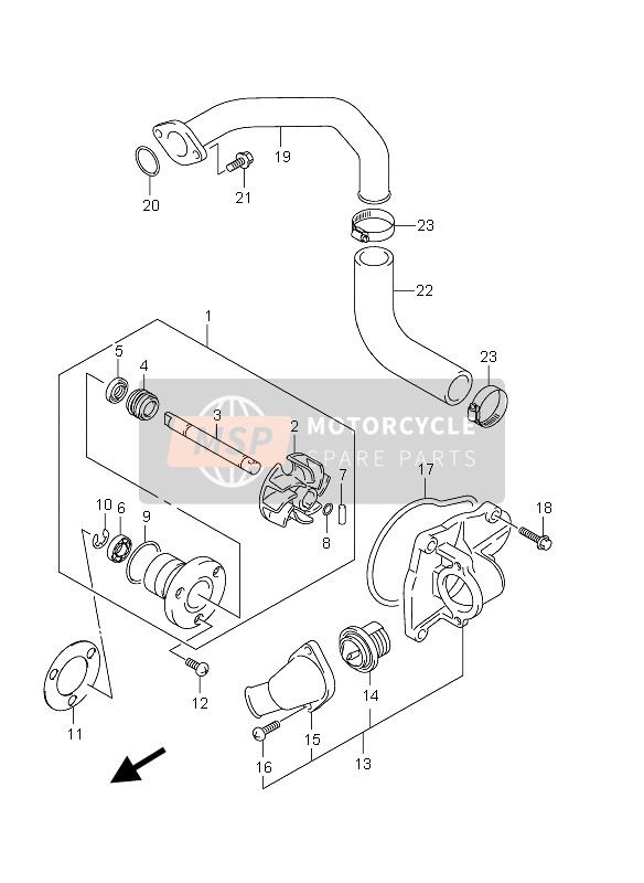 1785838A10, Hose, Water Pump Out, Suzuki, 0