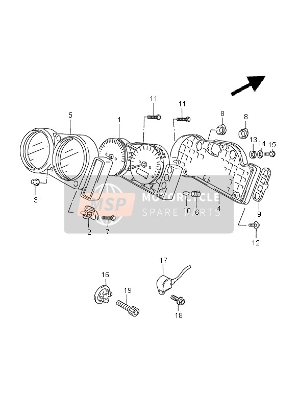 3412034E20, Speedometer (Mile/kilo), Suzuki, 0