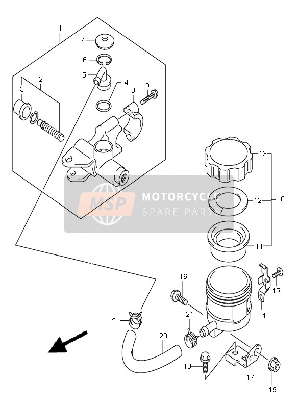 Suzuki GSX-R750 2003 Front Master Cylinder for a 2003 Suzuki GSX-R750