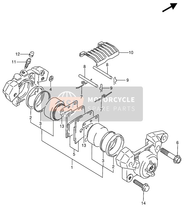 Suzuki VX800(U) 1994 Remklauw achter voor een 1994 Suzuki VX800(U)