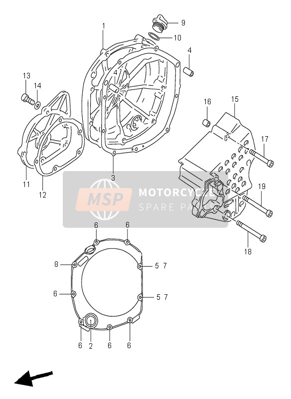 Suzuki GSX-R1100W 1998 Couvercle de carter pour un 1998 Suzuki GSX-R1100W