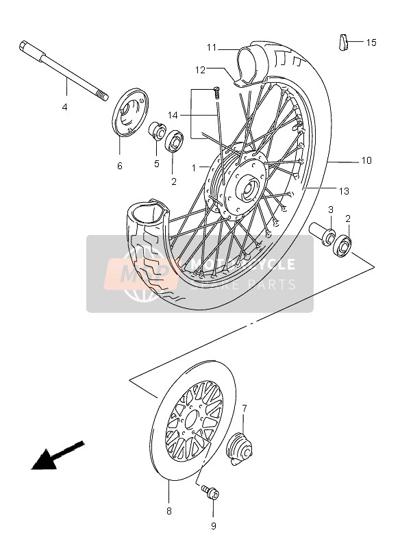 Suzuki GZ125 MARAUDER 2003 Front Wheel for a 2003 Suzuki GZ125 MARAUDER