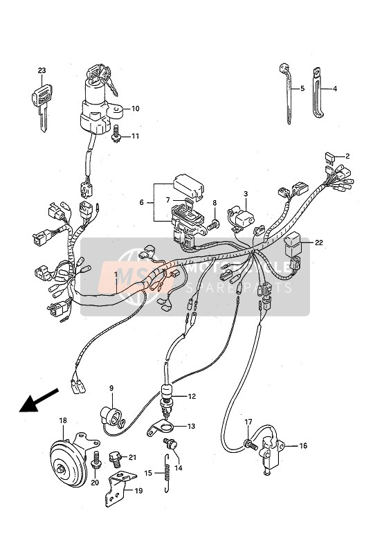 Suzuki GSF400 BANDIT 1992 Wiring Harness for a 1992 Suzuki GSF400 BANDIT