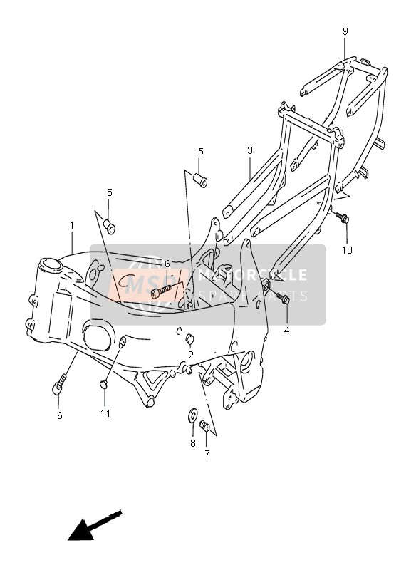 4110034E00, Frame, Suzuki, 0