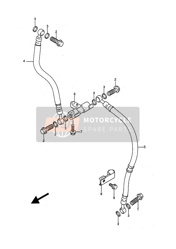 Suzuki GSF400 BANDIT 1992 Flexible de frein avant pour un 1992 Suzuki GSF400 BANDIT