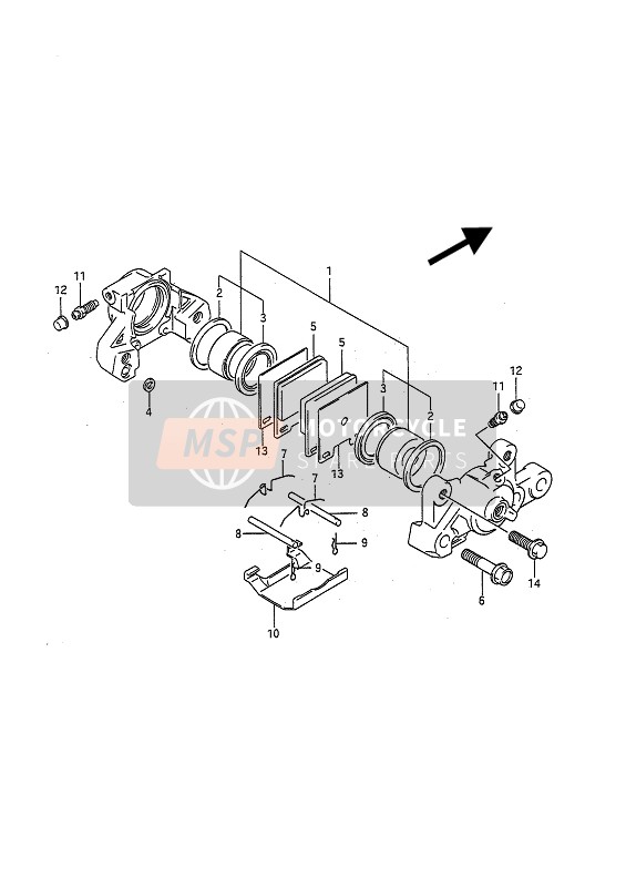 Suzuki GSF400 BANDIT 1992 Calibre trasero para un 1992 Suzuki GSF400 BANDIT