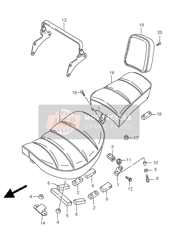 Suzuki LS650 SAVAGE 2003 Asiento para un 2003 Suzuki LS650 SAVAGE