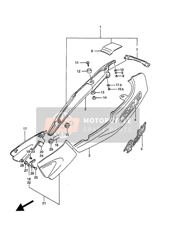 4711110D001TY, Zijdeksel,R., Suzuki, 0