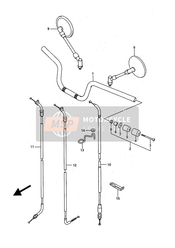 Suzuki GSF400 BANDIT 1993 Manubrio per un 1993 Suzuki GSF400 BANDIT