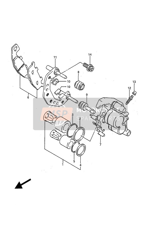 Suzuki GSF400 BANDIT 1993 BREMSSATTEL VORNE für ein 1993 Suzuki GSF400 BANDIT