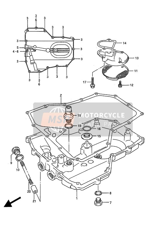 Suzuki GSX1100G 1992 Colector de aceite para un 1992 Suzuki GSX1100G