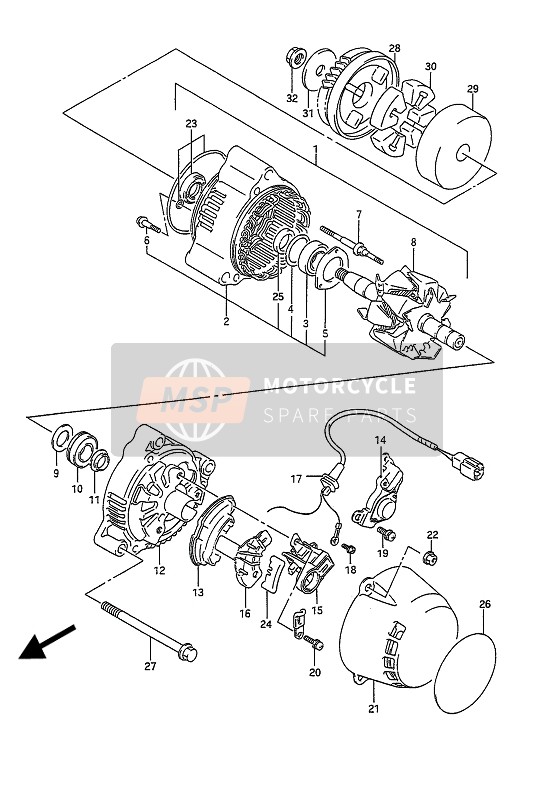 Suzuki GSX1100G 1992 Alternador para un 1992 Suzuki GSX1100G