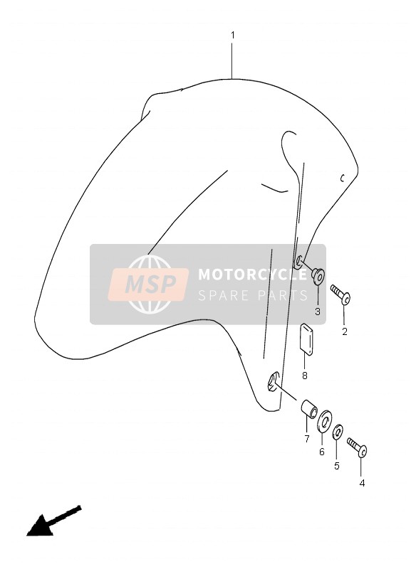 Suzuki GSX-R600 1997 Guardabarros delantero para un 1997 Suzuki GSX-R600