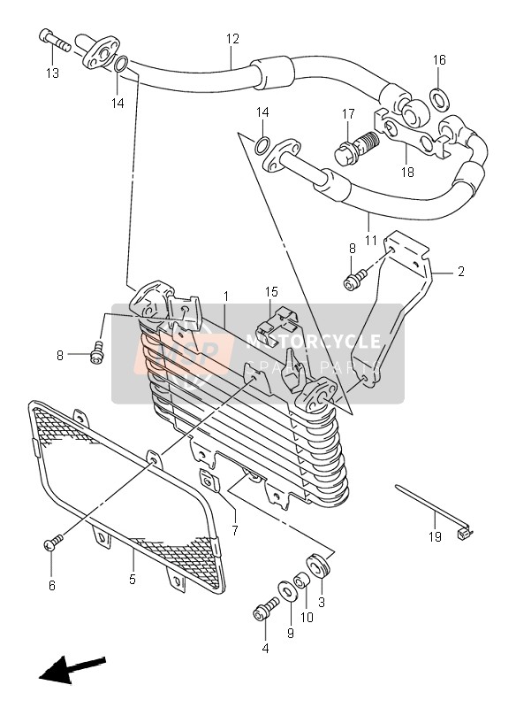 Suzuki GSX-R1100W 1998 Refroidisseur d'huile pour un 1998 Suzuki GSX-R1100W