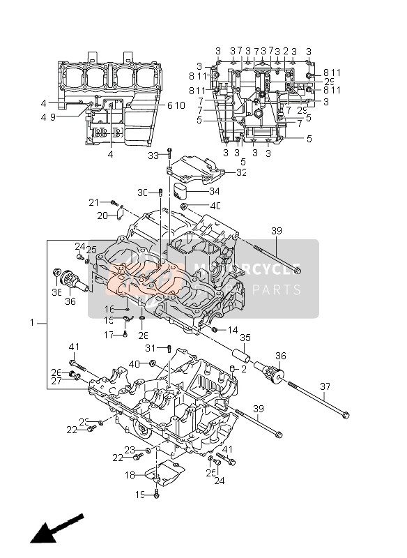 Suzuki GSF1250(A) BANDIT 2011 Crankcase for a 2011 Suzuki GSF1250(A) BANDIT