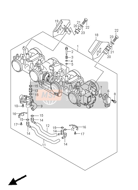 Suzuki GSF1250(A) BANDIT 2011 Corps de papillon pour un 2011 Suzuki GSF1250(A) BANDIT