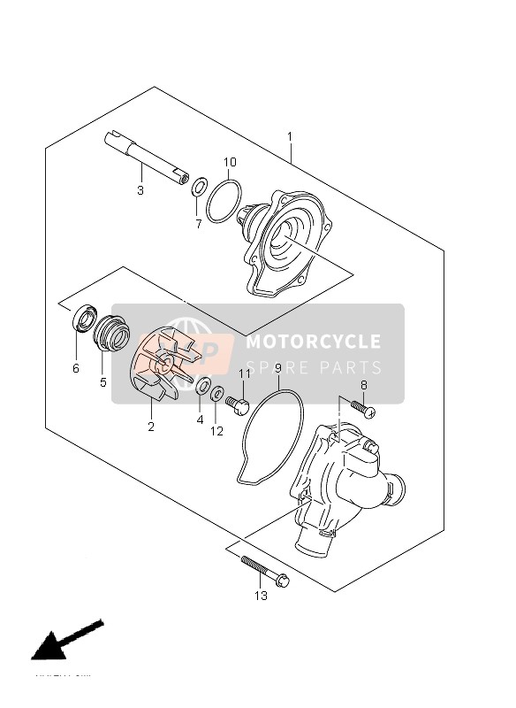 Suzuki GSF1250(A) BANDIT 2011 Water Pump for a 2011 Suzuki GSF1250(A) BANDIT