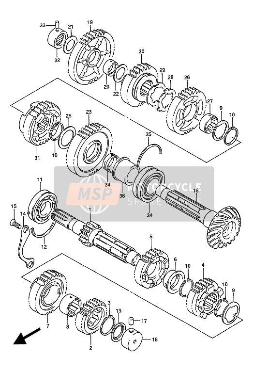 Suzuki GSX1100G 1994 Transmission pour un 1994 Suzuki GSX1100G