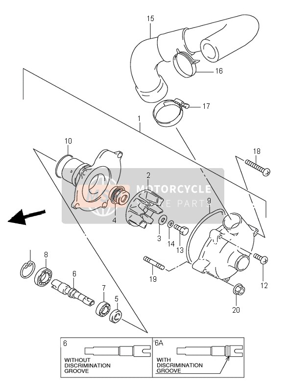 Suzuki GSX-R1100W 1998 Pompe à eau pour un 1998 Suzuki GSX-R1100W