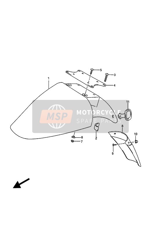 Suzuki GSX1100G 1994 Garde-boue avant pour un 1994 Suzuki GSX1100G