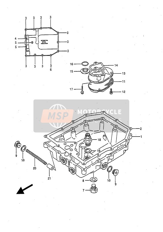 Suzuki GSX-R1100 1992 Oil Pan for a 1992 Suzuki GSX-R1100