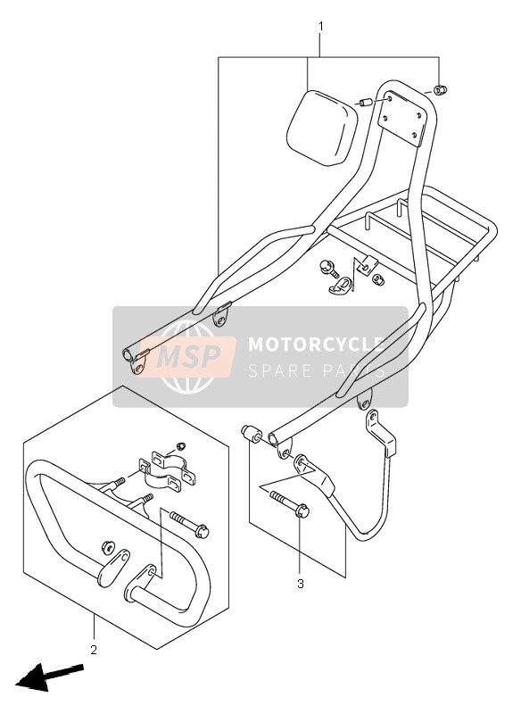 Suzuki VL125 INTRUDER 2003 Transporteur (Optionnel) pour un 2003 Suzuki VL125 INTRUDER