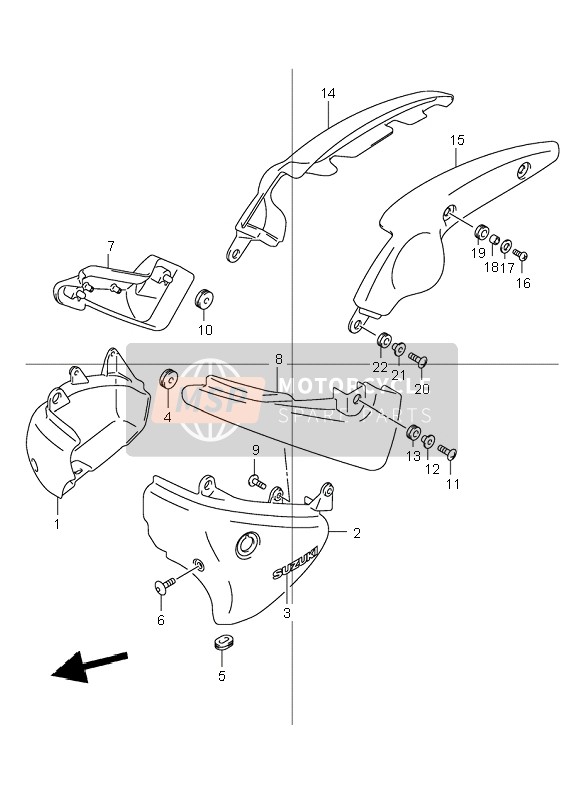 Suzuki VL125 INTRUDER 2003 RAHMENABDECKUNG für ein 2003 Suzuki VL125 INTRUDER