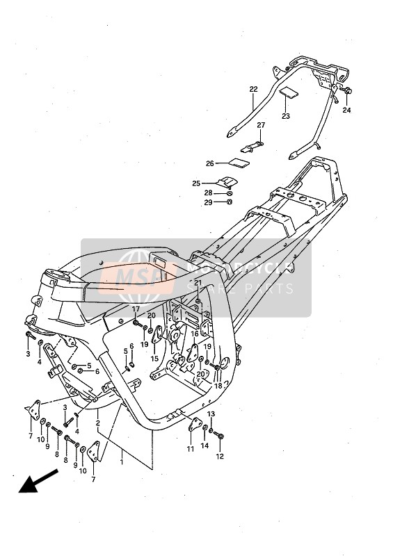 Suzuki GSX-R1100 1992 Frame for a 1992 Suzuki GSX-R1100