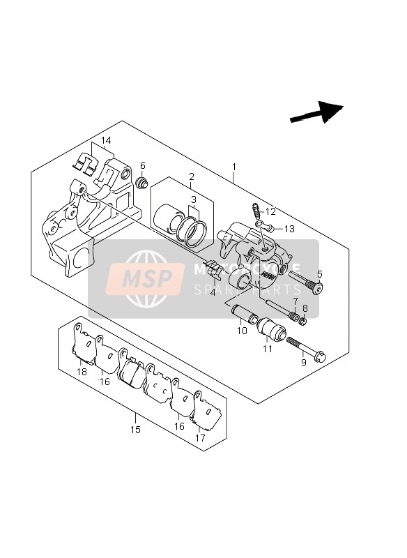 Remklauw achter (GSF1250A E21)