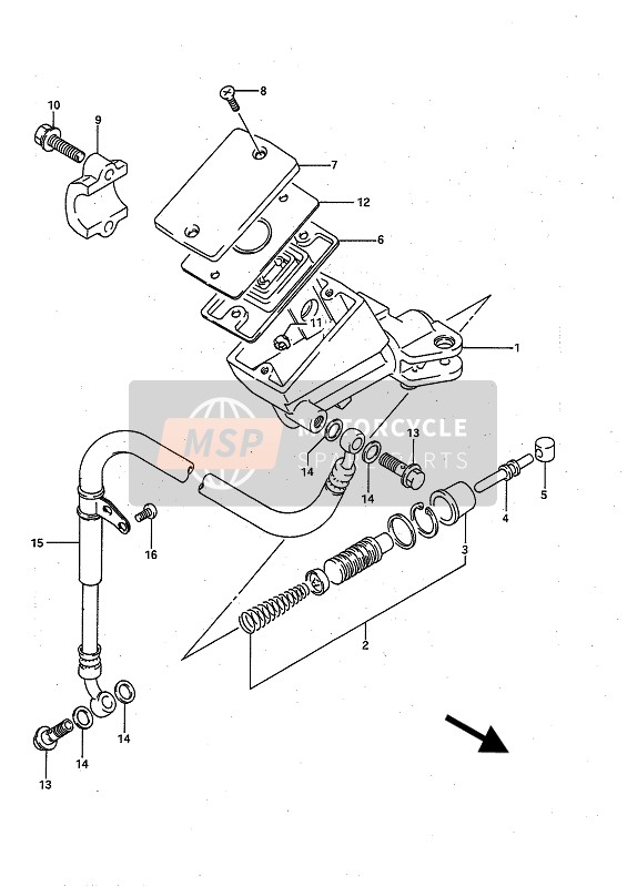 Suzuki GSX-R1100 1992 Maître-cylindre d'embrayage pour un 1992 Suzuki GSX-R1100