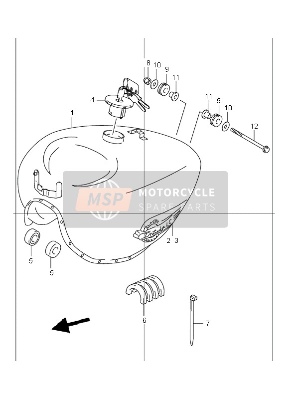 Suzuki VL250 INTRUDER 2003 Réservoir d'essence pour un 2003 Suzuki VL250 INTRUDER