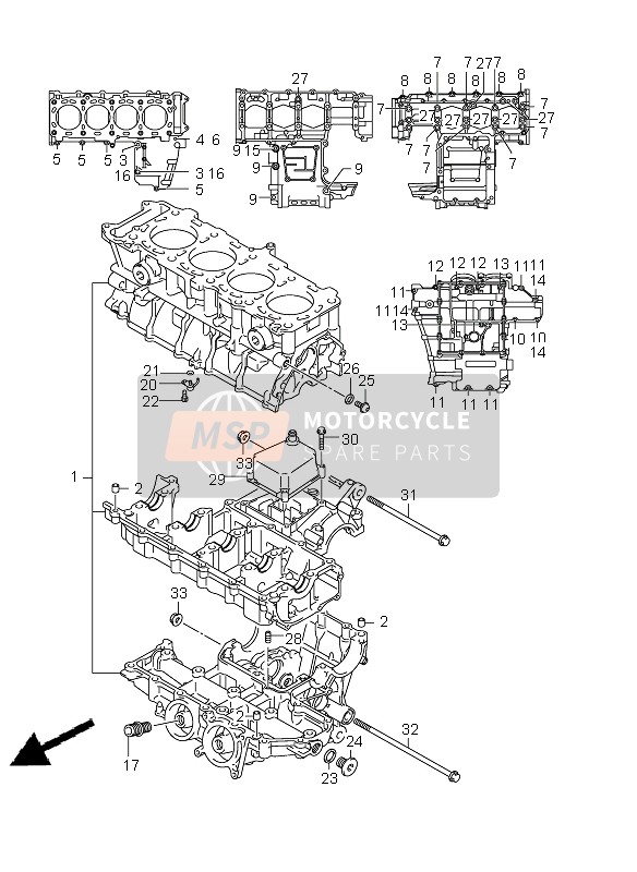 Suzuki GSR750 2011 Crankcase for a 2011 Suzuki GSR750