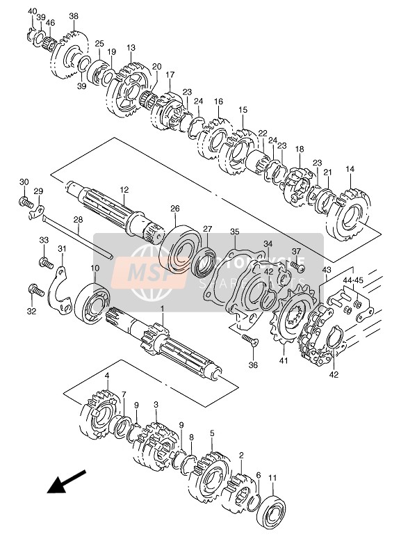 Suzuki RGV250 1992 GETRIEBE für ein 1992 Suzuki RGV250