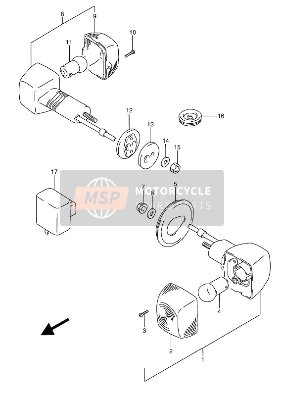 Suzuki RGV250 1992 Turn Signal Lamp (E1) for a 1992 Suzuki RGV250