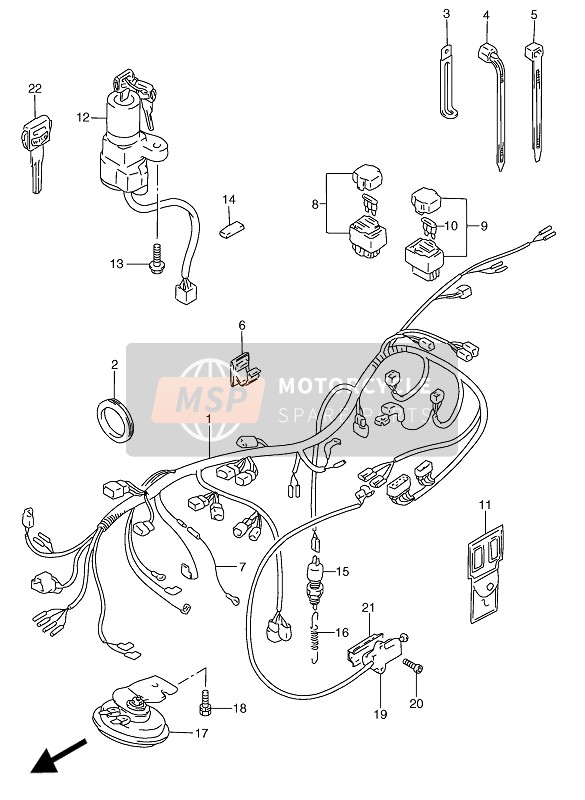 Suzuki RGV250 1992 Arnés de cableado para un 1992 Suzuki RGV250