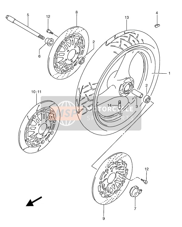 Suzuki RGV250 1992 Front Wheel for a 1992 Suzuki RGV250