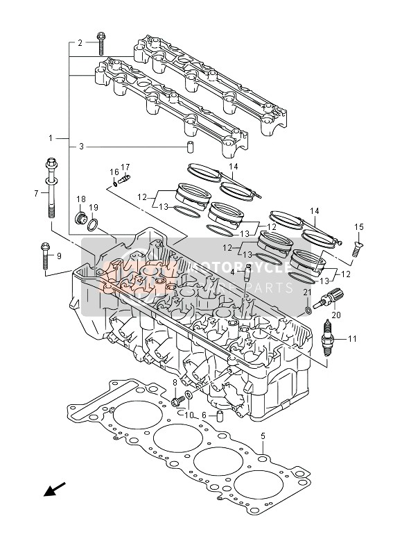 Suzuki GSX-R1000Z 2013 Cylinder Head for a 2013 Suzuki GSX-R1000Z