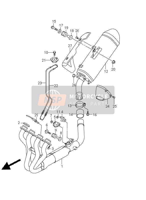 Suzuki GSR750 2011 Muffler for a 2011 Suzuki GSR750