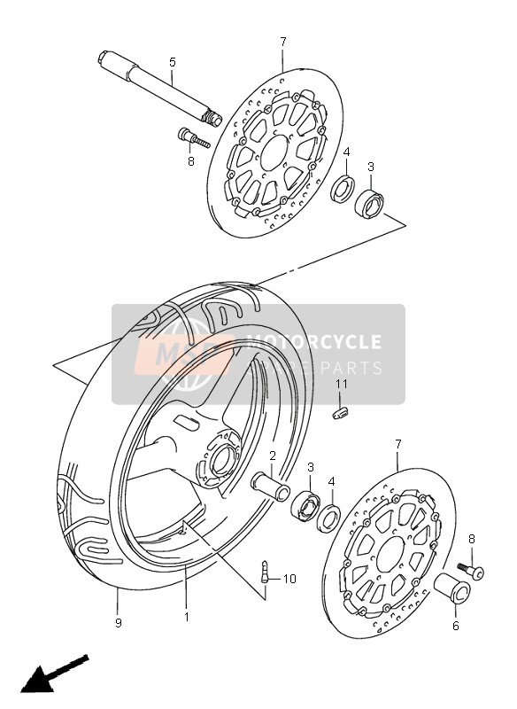 Suzuki GSX-R600 1997 Front Wheel for a 1997 Suzuki GSX-R600